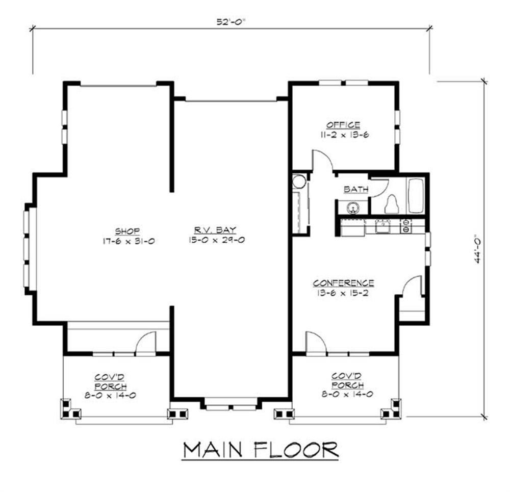 Floor Plan First Story of Colonial Plan #115-1369
